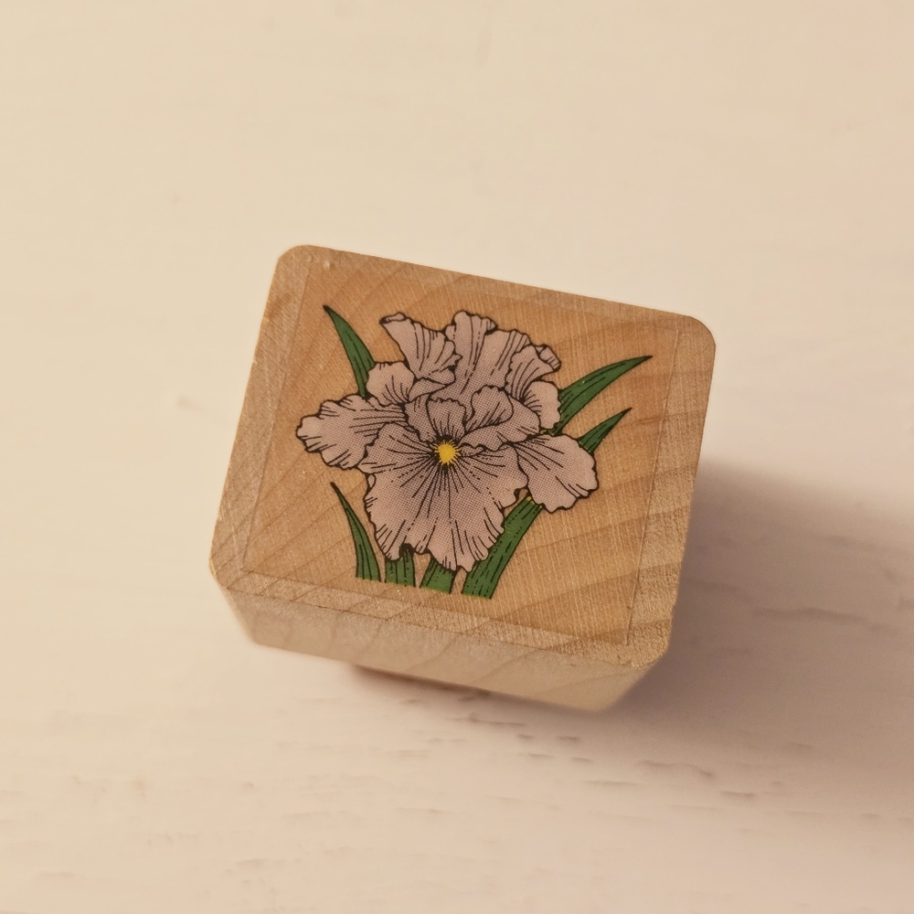 Iris Flower Rubber Stamp